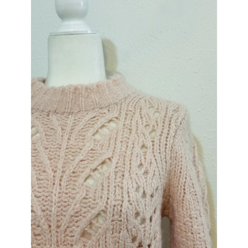 J. Crew Point Sur Pointelle Size XS Alpaca Wool Knit Sweater Quiet Luxury